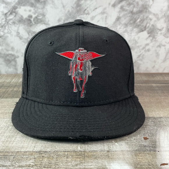 Texas Tech Hat Cap Black New Era Fitted Sz 7 1/8 59 Fifty Embroidered Logo Mens - Picture 1 of 7